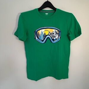 NWOT Old Navy Boys Green Graphic Tee “Catch the Vibe” Size XL (14-16)